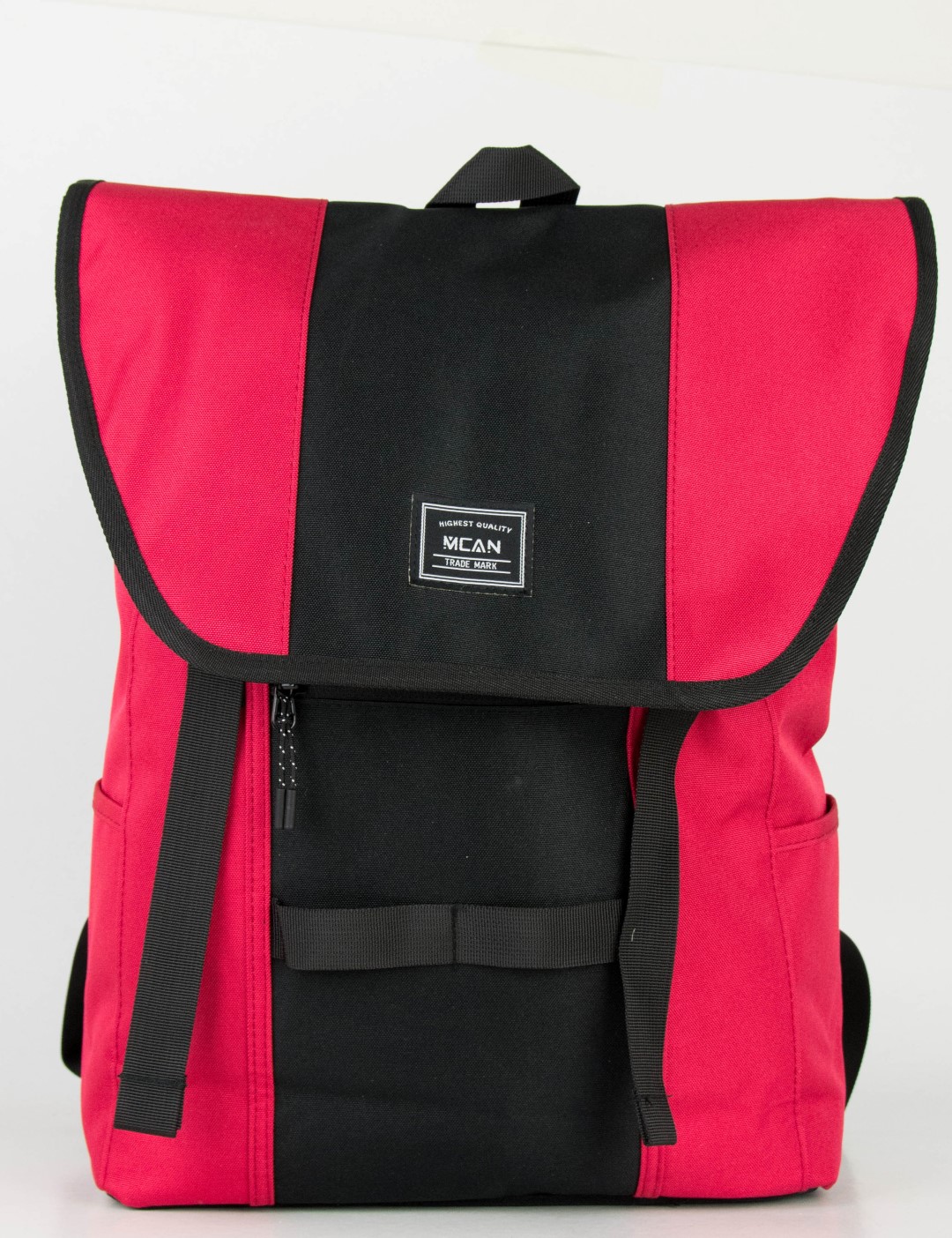 Ανδρικό κόκκινο υφασμάτινο Backpack με clips DR2076